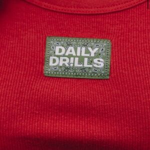 Daily Dr!lls vintage red tank with Bandana patch